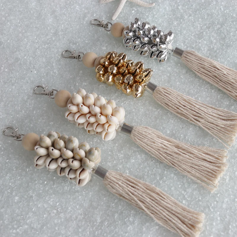 Бесплатная доставка (2 шт./лот) Cowrie цепочка для ключей из натуральной ракушки и