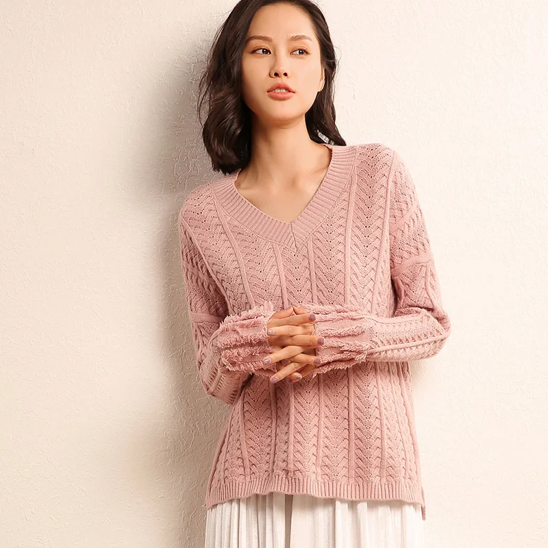 Cashmere sweater women pullover Hollow out knitted sweaters Autumn winter fashion long sleeve casual jumpers Pullover Female | Женская