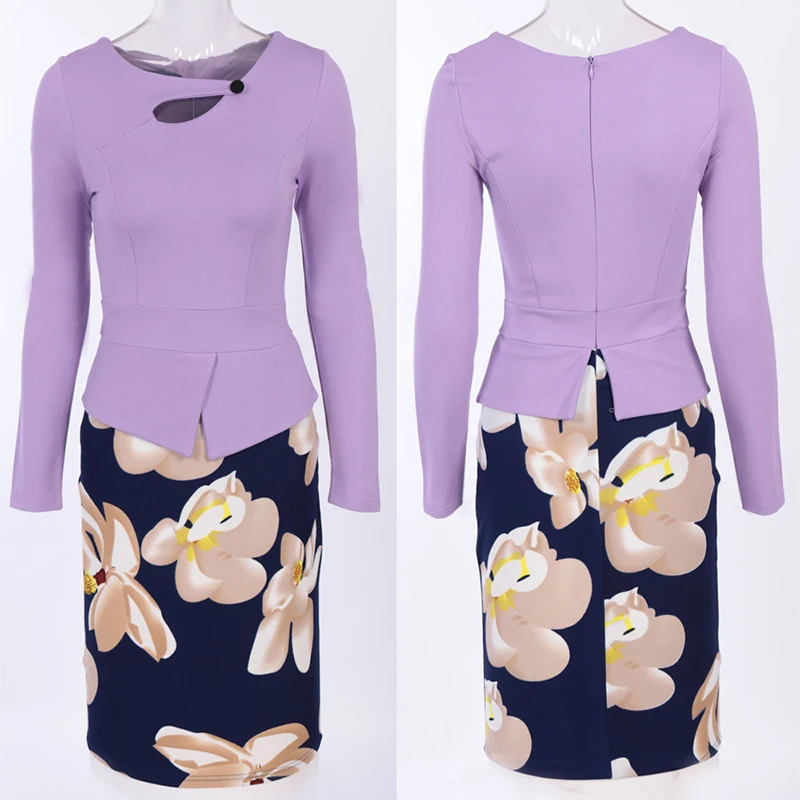 Новое Прибытие 2016 Осень Платье С Длинным Рукавом Твердые Лоскутная Цветочный