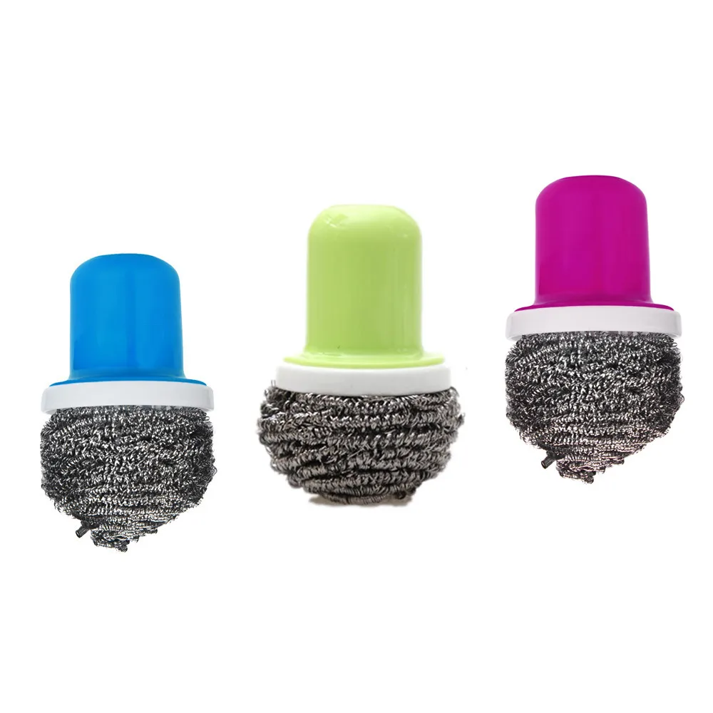 Ручка из нержавеющей стали проволочный шарик кухонная чистящая щетка для мытья