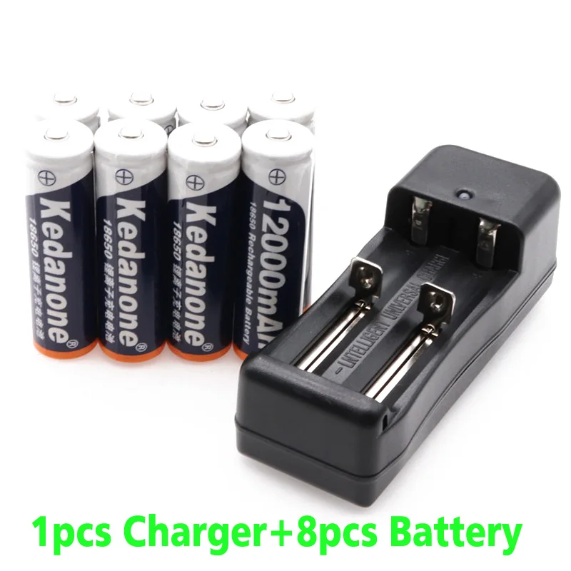 Новые 3 7 V 18650 батареи 12000mAh литий-ионная аккумуляторная батарея для фонарика +