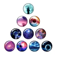 outer space universe fireworks scenery 10pcs mixed 12mm16mm18mm25mm round photo glass cabochon demo flat back making findings