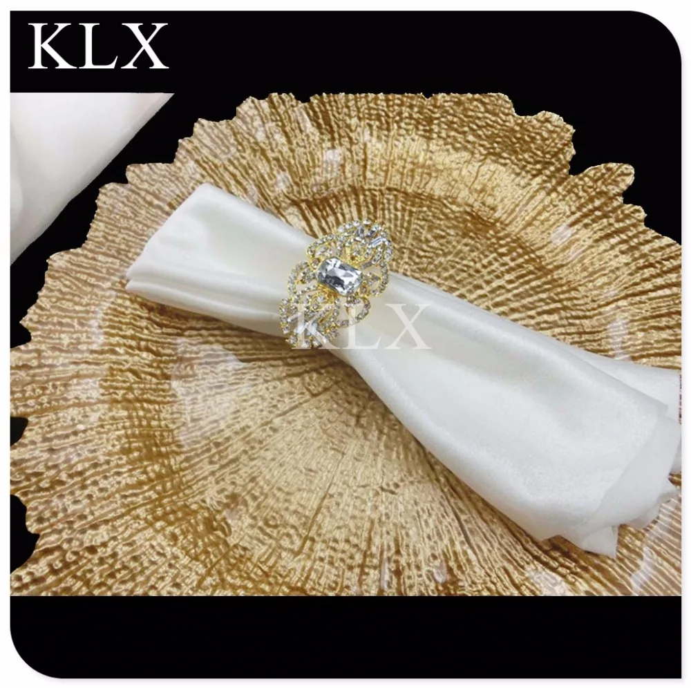 (200 шт./лот) дешевле! Оптовая продажа! Золото прямоугольник кольцо для салфеток с