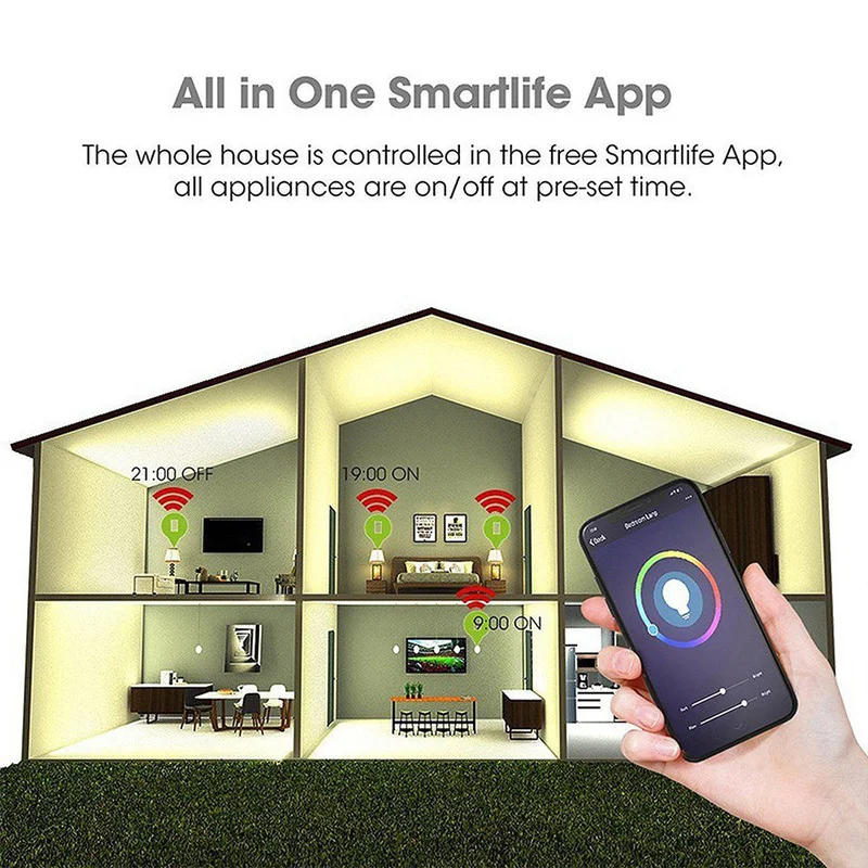 Vintagelll Smart WIFI Light Bulbs APP Remote Control 11W LED Color Changing Bulb For Amazon/Alexa/Google Home | Развивающие игрушки
