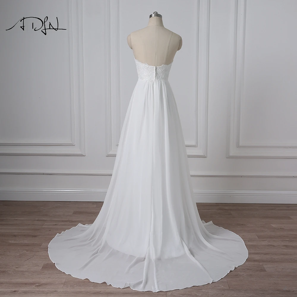 Простое шифоновое свадебное платье ADLN в стиле ампир реальные фотографии Милое