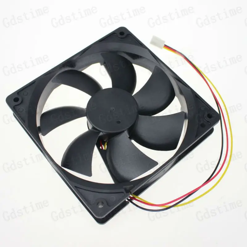 

100 pieces Gdstime 3Pin 120mm PC Fan 12V 120x120x25mm DC Plastic Brushless Computer CPU Cooling Fan 12cm Factory Wholesale