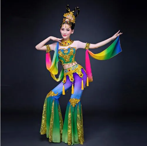 (0177) Китайские классические лунные легенды Dunhuang летающие танцевальные костюмы
