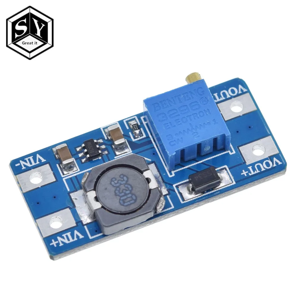 1 шт. Great IT MT3608 2A Max DC-DC Повышающий Модуль питания усилитель мощности 3-5 в до 5 В/9 В/12 В/24 В