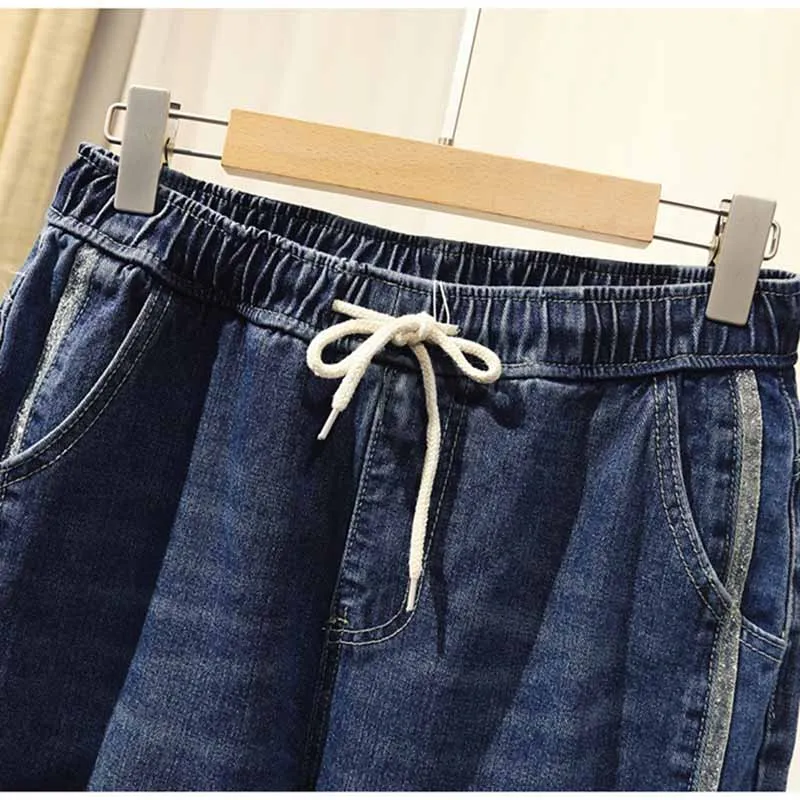 Женские свободные джинсы карандаш размера плюс 5XL на весну и осень повседневные