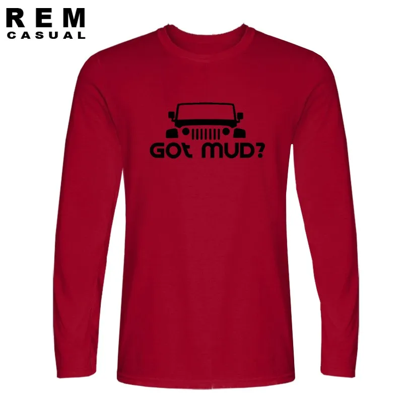 Новинка пуловер Мужской получил грязи jeep jk модная футболка, с мультяшным принтом, Хлопковая мужская футболка с длинным рукавом футболки плюс