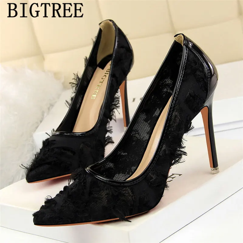 Туфли лодочки Bigtree женские Классическая обувь на высоком каблуке роскошные