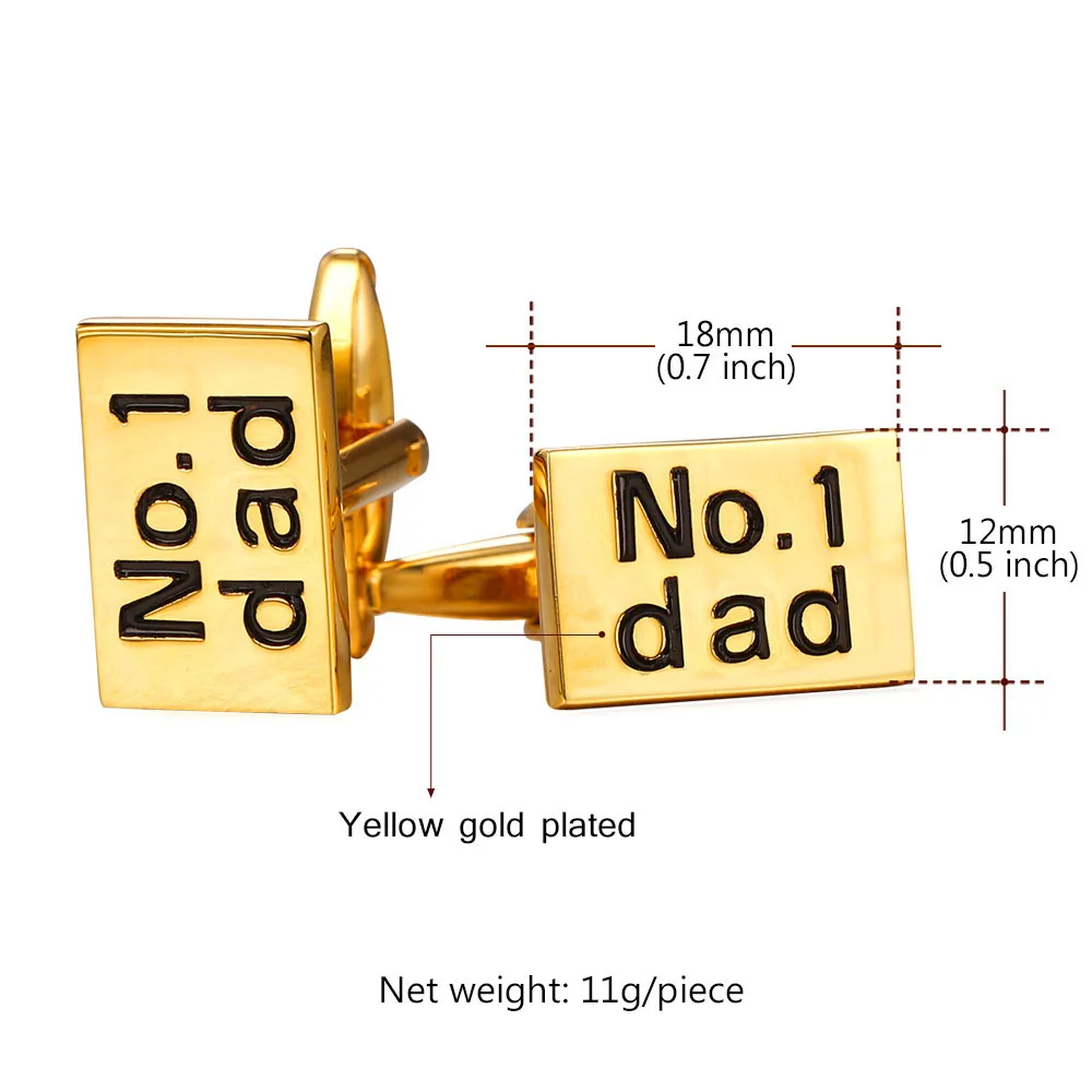 Мужские Запонки № 1 в форме папы желтые золотые/серебряные запонки подарок для