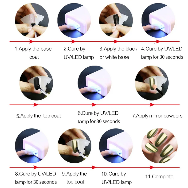 ROSALIND 1 шт. блеск для ногтей алюминиевые хлопья волшебный зеркальный эффект