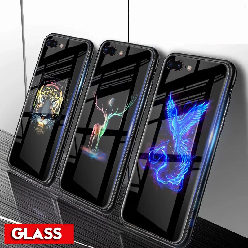 Роскошный светящийся автомобильный чехол для iPhone X XR XS MAX 6 6S 7 8 Plus 7Plus из