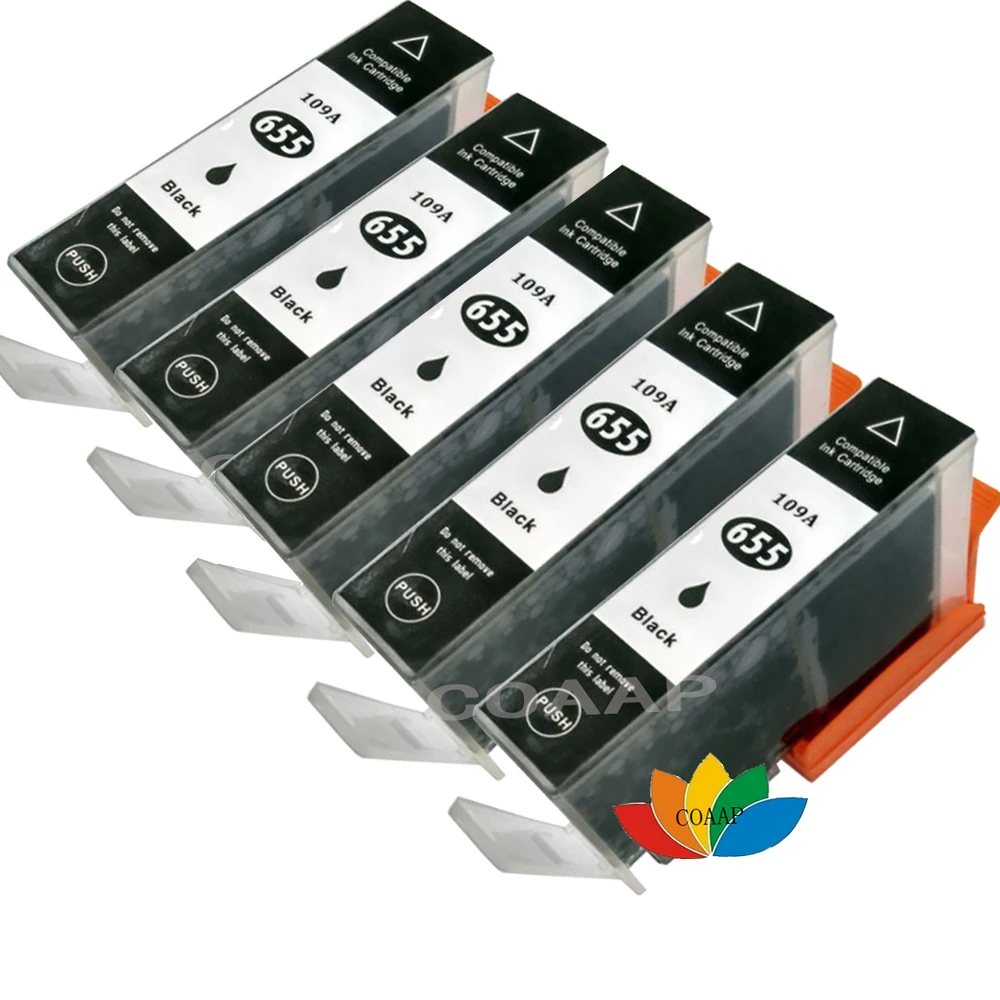 5 черных чернильных картриджей 655 XL для струйного принтера Deskjet 3525 4615 4625 5525 6520 6525