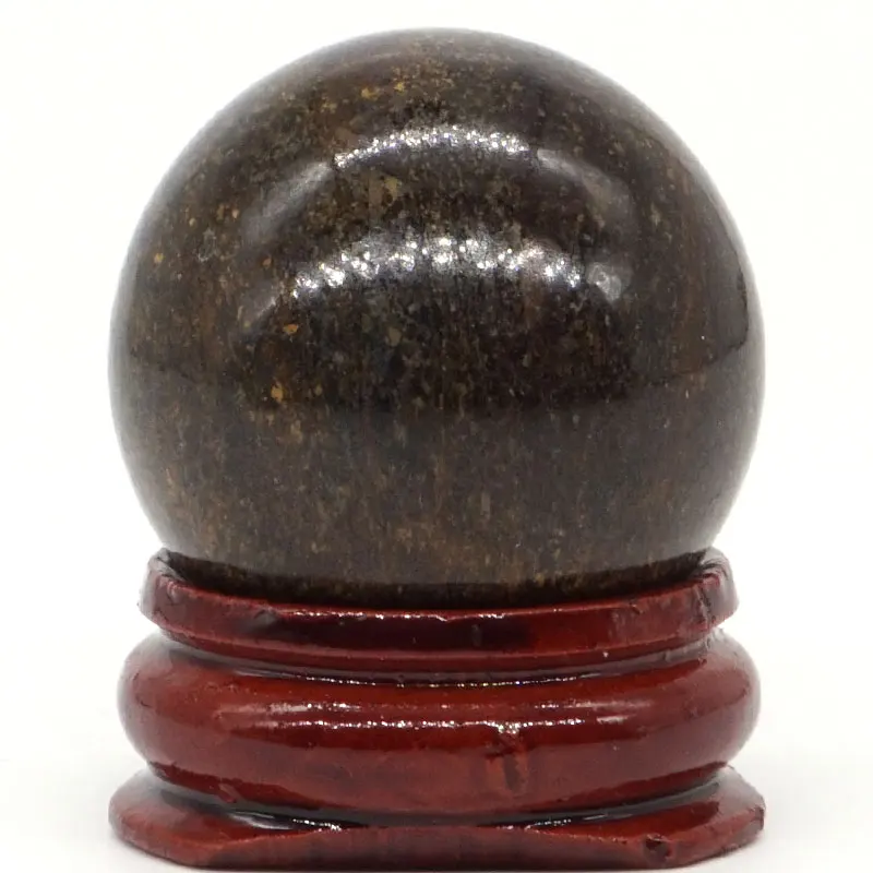 

Natural Bronze Stone Ball Natural Mineral Quartz Sphere Hand Massage Crystal Ball Healing Feng Shui Home Decor Accessory 30mm