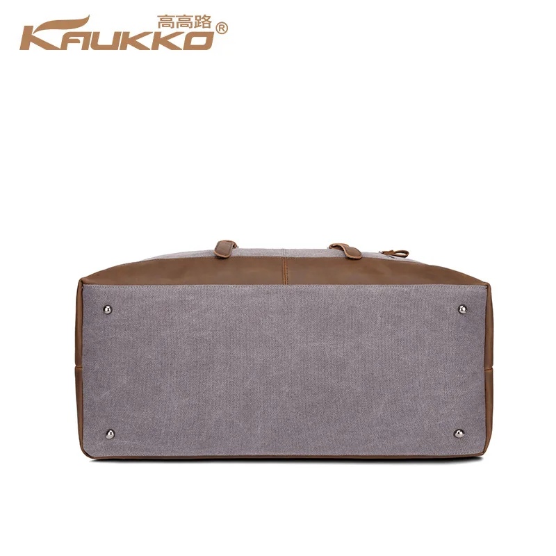 KAUKKO холщовые кожаные мужские дорожные сумки для переноски багажа спортивные
