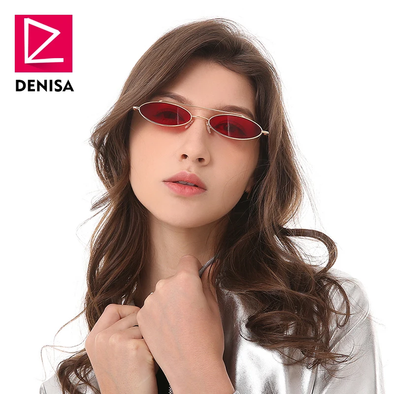 Маленькие овальные солнцезащитные очки DENISA в стиле ретро для мужчин и женщин 2019