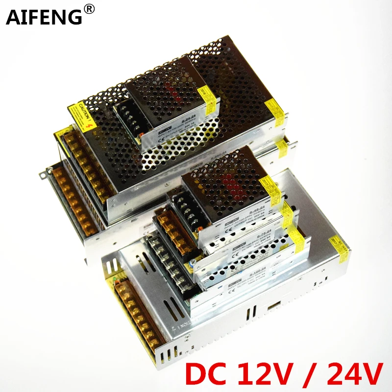 AIFENG AC 110 V 220 к DC 12 24 блок питания для светодиодной ленты видеонаблюдения видео - Фото №1