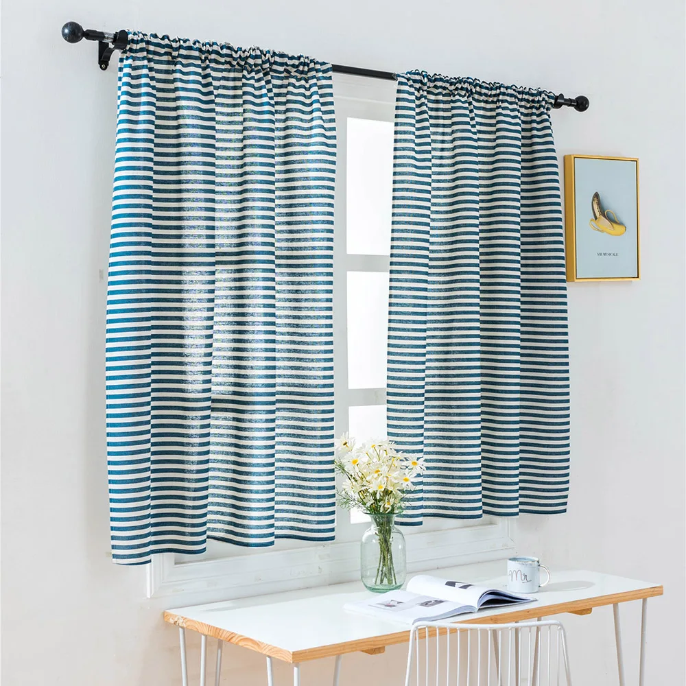 

Polyester Valance Curtains for Bedroom Colored Strip Semi-Blackout Window Curtain Valances Short Curtains Window Drape 100*130CM