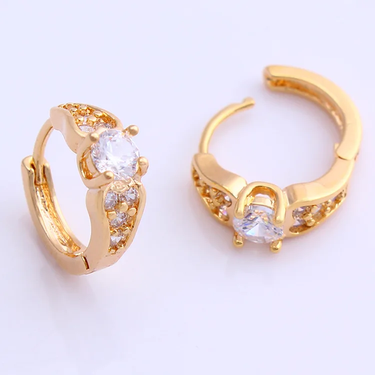Liffly Европейский Новый 18 серьги Золотое кольцо Для женщин Jewelry простые горный