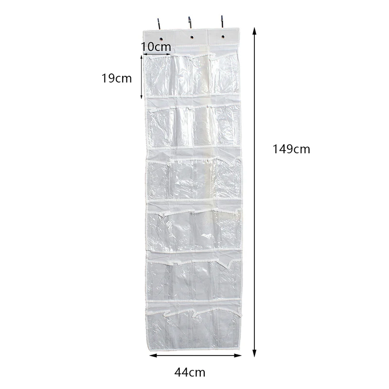 Прозрачный подвесной держатель для обуви пластиковая вешалка с 24 кармашками