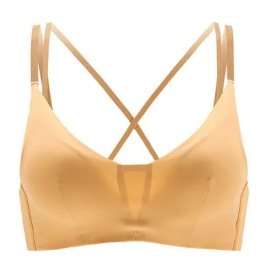 Yellow No Panties Сексуальное женское нижнее белье, бюстгальтер с открытой спиной, без косточек, пуш-ап, бюстгальтеры для маленькой груди, нижнее белье, Дамский бюстгальтер, дышащий бюстгальтер - Цвет: Yellow No Panties