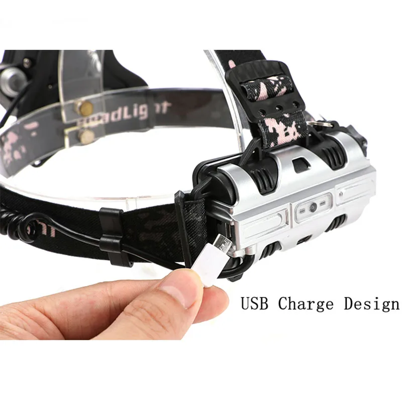 Yunmai свет 5 LED Масштабируемые Фары Синий рыболовная головка фонарик USB