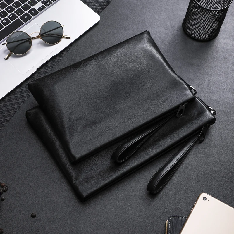 BAQI Brand Men Handbags Genuine Leather Sheepskin High Quality 2019 Fashion Men Wallets Clutch Bag Purse Card Holder Phone Bag