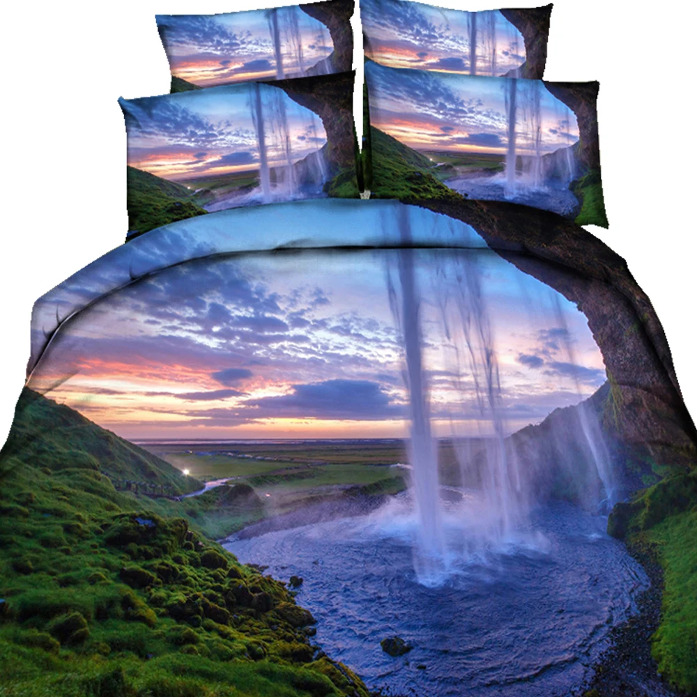 3/4 Pieces Bed Duvet Cover Set 3D Printed for Desert Majestic Sky View Palm Trees and Cactus in Oasis Morocco Tropic Nature | Дом и сад