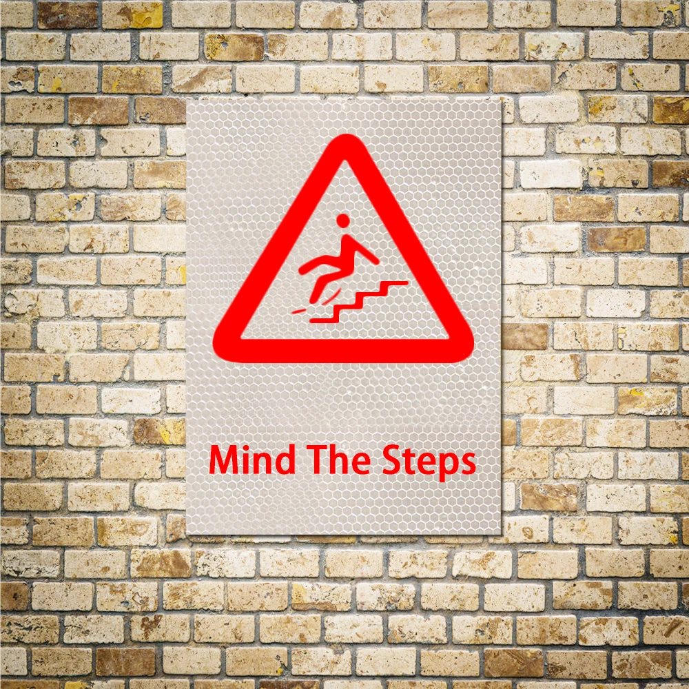 Предупреждение Знак наклейки с учетом шагов люди идут в Лестницы будьте
