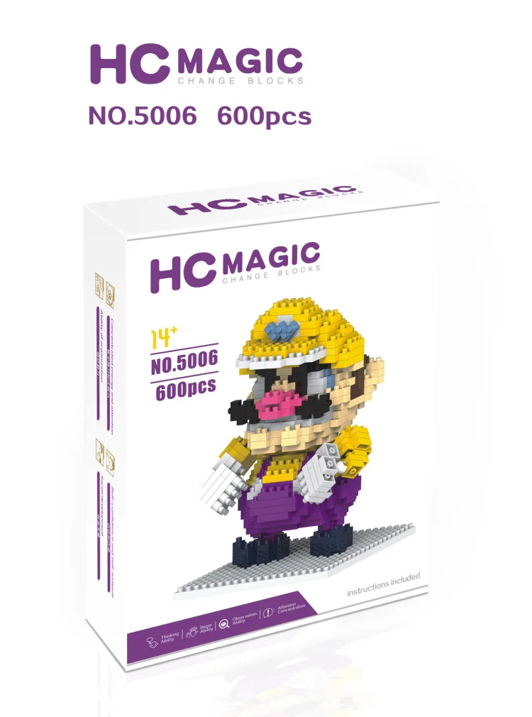 5006 with box Новые Волшебные Марио DIY Мини Строительные Луиджи блоки Дети принцессы игрушки, специальный маленький человек мультфильм роэль, милый, Стюарт - Цвет: 5006 with box