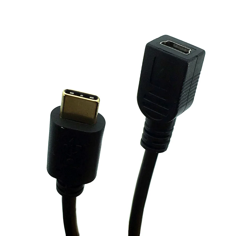 Позолоченный USB-C 3 1 Type C с разъемом Mini USB 5PIN женский Зарядный Кабель-адаптер длиной