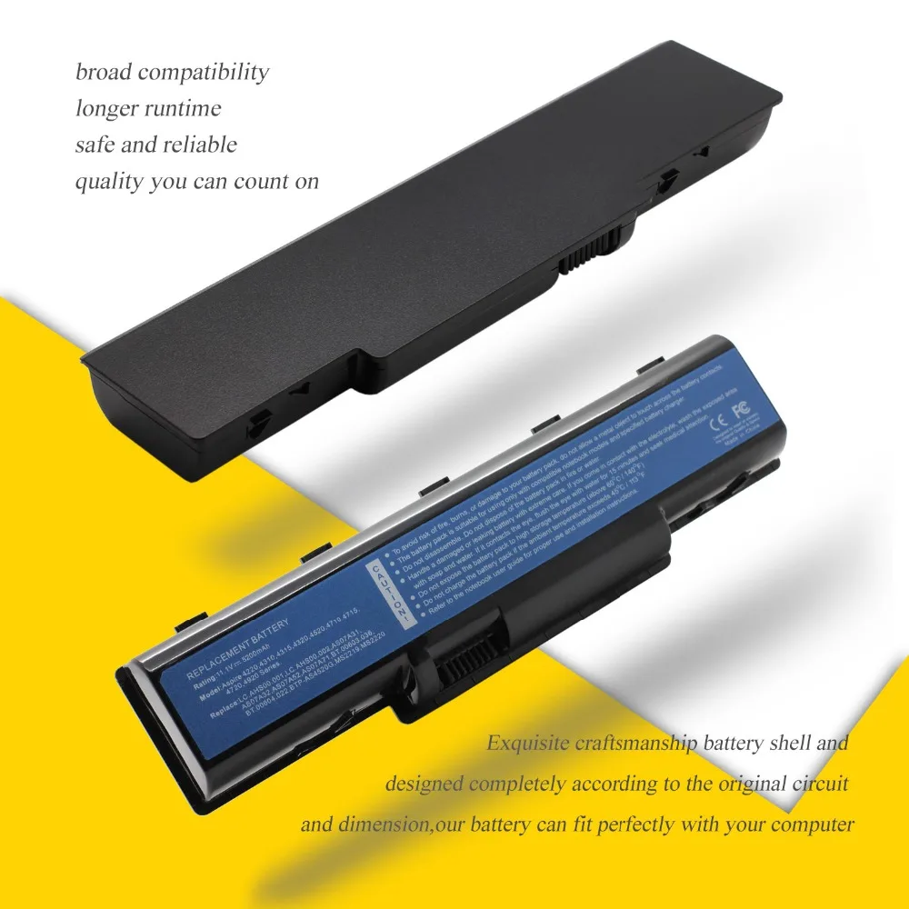 6 Cell 11 1 В 5200 мАч Ёмкость ноутбука Батарея Замена для ACER Aspire 4220 4230 4235 4240 4320 4330 4332 4336