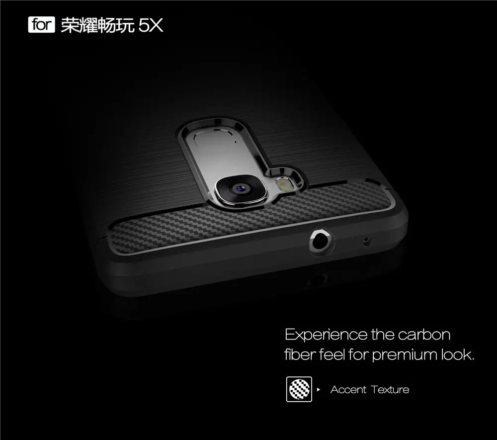 Для Huawei Honor 5X чехол для телефона окружающей среды углерода Волокно Мягкие TPU