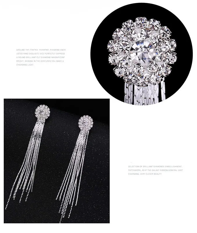 M MISM Long Drop Tassel Earrings Shining Korean Style Women Jewelry Classic Crystal Pendientes Elegant Silver Aretes De Mujer | Украшения и