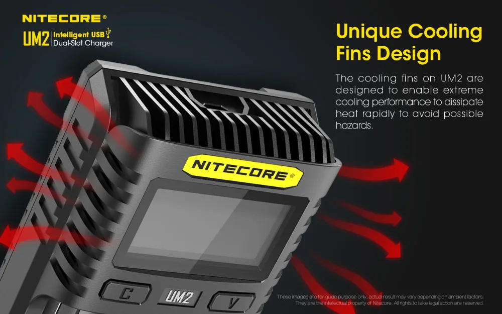 Nitecore UM4 USB QC зарядное устройство интеллектуальная схема глобальная страховка Li-Ion AA AAA 18650 21700 26650