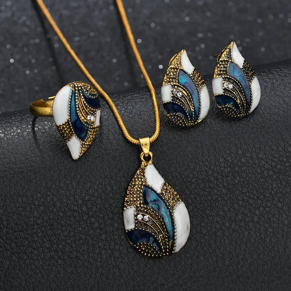 MissCyCy многоцветный капли воды форма комплекты украшений для женщин украшение