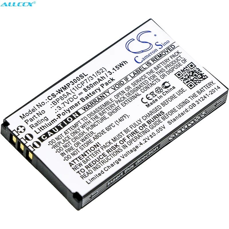 Аккумулятор Cameron Sino 850mAh BP85A (1ICP7/31/52) для WM систем WMP 300 WMP-300 | Электроника