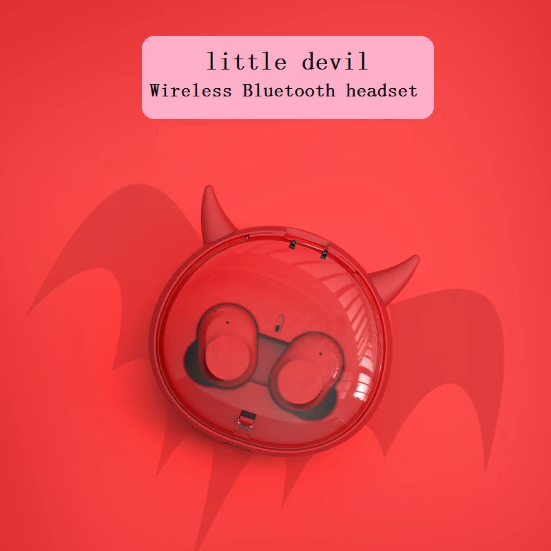 Бинауральная Беспроводная Bluetooth-гарнитура Little Devil подвесные наушники для бега