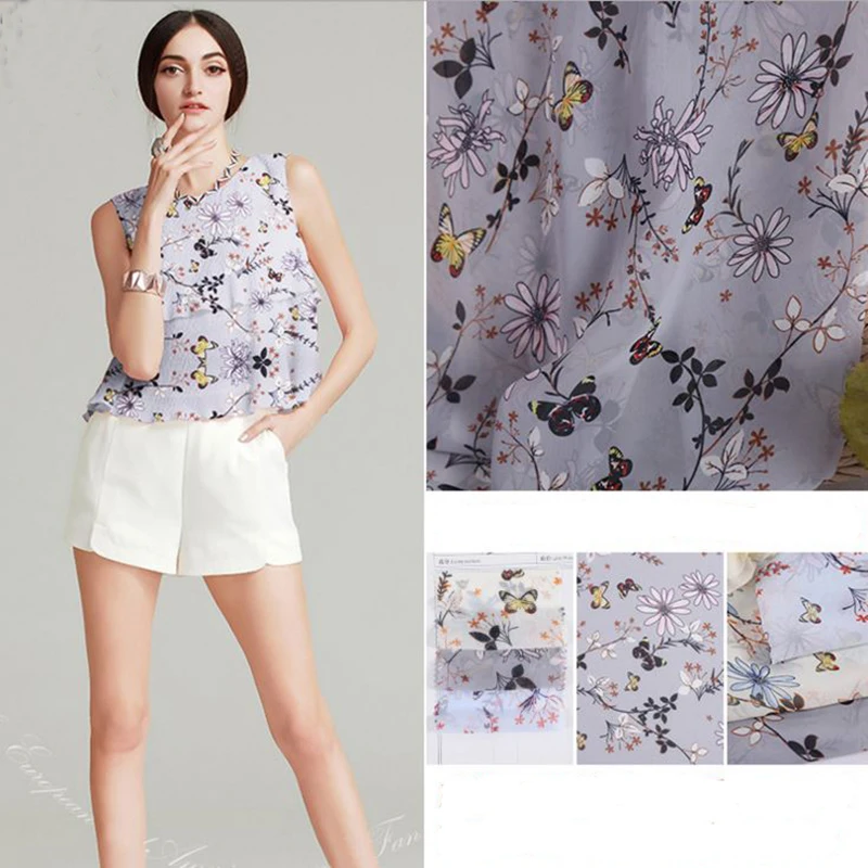 Импортная шифоновая жаккардовая атласная шелковая ткань для модных женщин