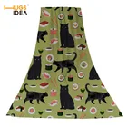 Большое толстое пляжное полотенце HUGSIDEA, s, черная кошка, суши, кошка, порода, кошка, дизайнерское Теплое Мягкое хлопковое банное полотенце для милых детских кормлений