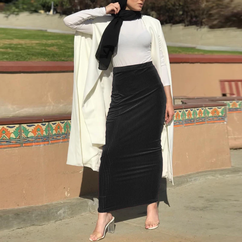 Длинная мусульманская юбочка Abaya Islamitische Rokken Musulman Jupe Musulmane женская одежда лето