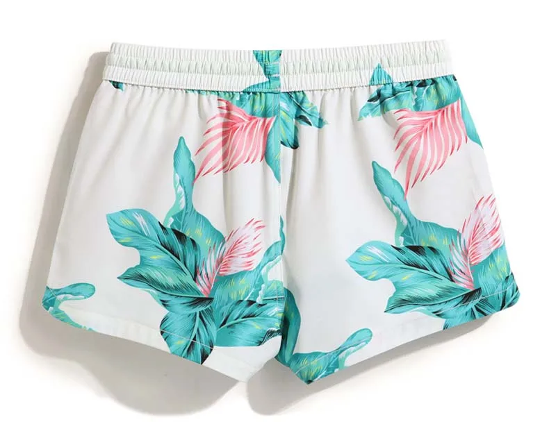 2018 летние пляжные шорты WomenSwimwear бикини женский с цветочным принтом мини Гавайи