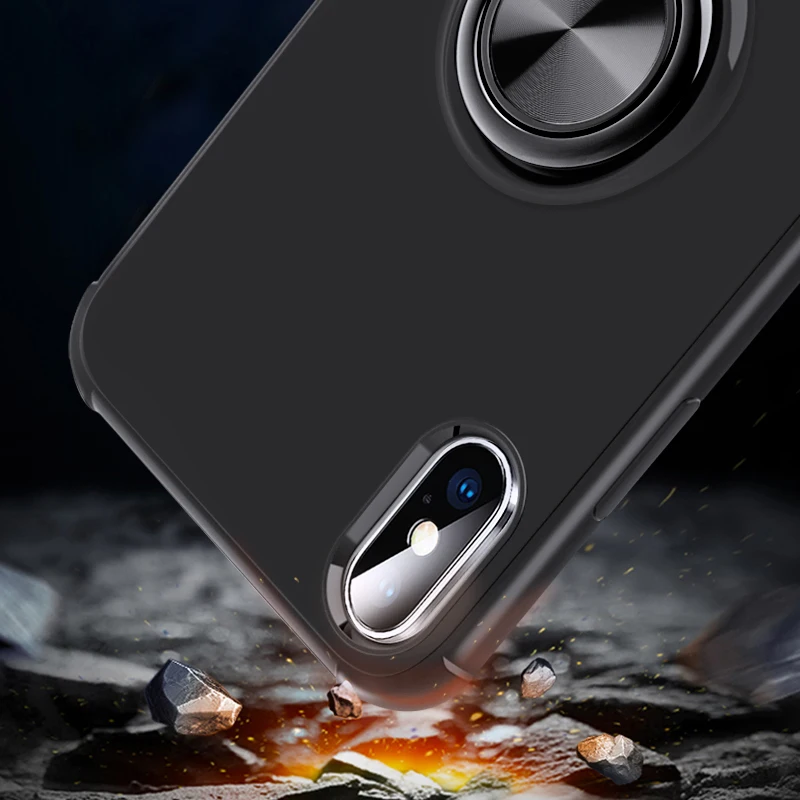 Чехол для iPhone XR XS 6 7 8 X чехол из ТПУ со скрытой подставкой с магнитом автомобиля