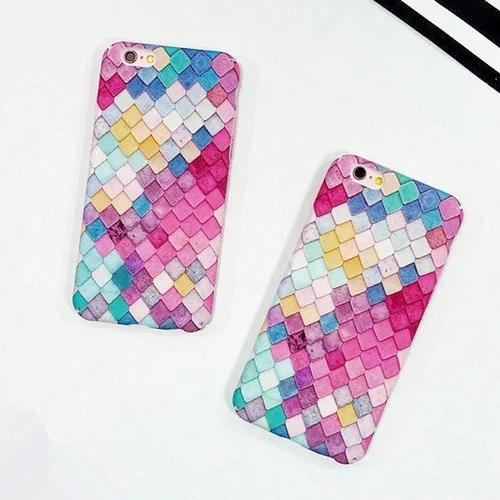 Casestory Lovely Blue Mermaid Fish Scale Hard PC Protective Back Cover Case For iphone 6 6s 7 Plus | Мобильные телефоны и
