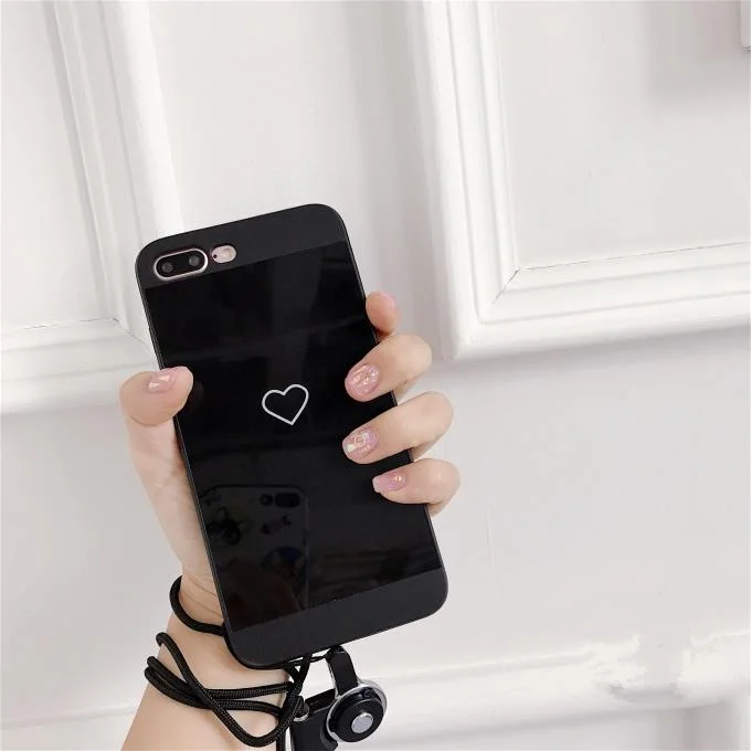 Милый зеркальный чехол Gimfun с сердечком для IPhone 7 7plus 6s 6 plus мягкий из ТПУ X гладкой