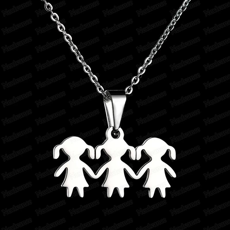 Nextvance Three Girl ручной работы семейное ожерелье сестер серебряная подвеска из