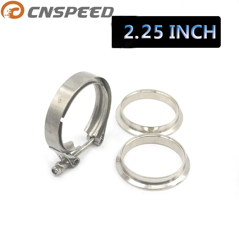 

CNSPEED Universal Upgraded 2.25 inch Auto Parts V-band clamp kit for Turbo Exhaust pipes Turbo Downpipe Exhaust Clamp V band