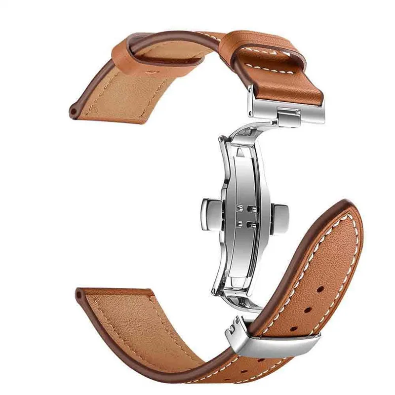 Для Apple Watch Band 38 мм/40 мм/42 мм/44 мм пояса из натуральной кожи полосы петли Ремешок Браслет Бабочка Пряжка для iWatch 4/3/2/1